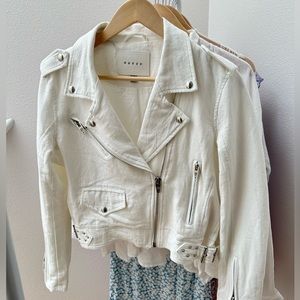 NWOT BlankNYC White Cotton Moto Jacket